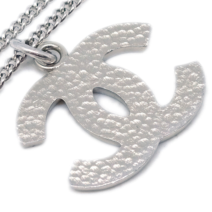 Chanel Chain Necklace Silver White 05A