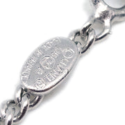 Chanel Chain Necklace Silver White 05A