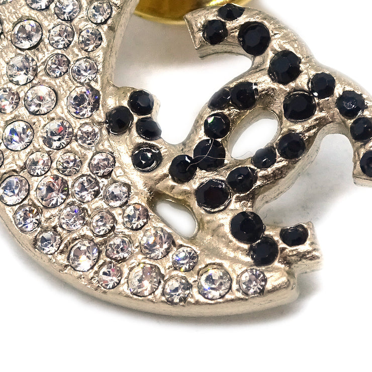 Chanel Moon Rhinestone Brooch Gold 08P