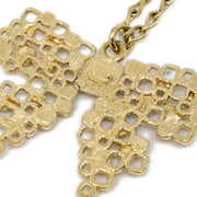 Chanel Bow Chain Necklace Pendant Gold 03S