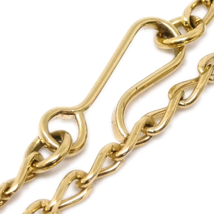 Chanel Bow Chain Necklace Pendant Gold 03S