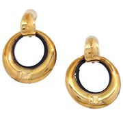 Celine Hoop Dangle Earrings Gold Clip-On 750