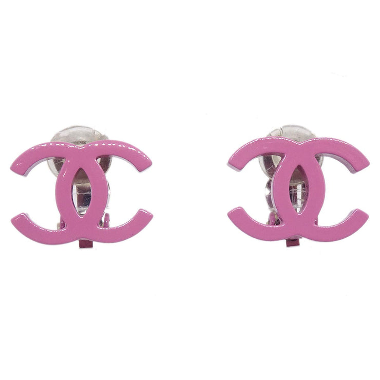 Chanel CC Earrings Clip-On Pink 04P