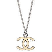 Chanel Chain Necklace Silver White 05V