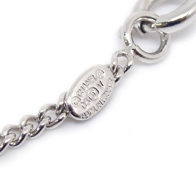 Chanel Chain Necklace Silver White 05V