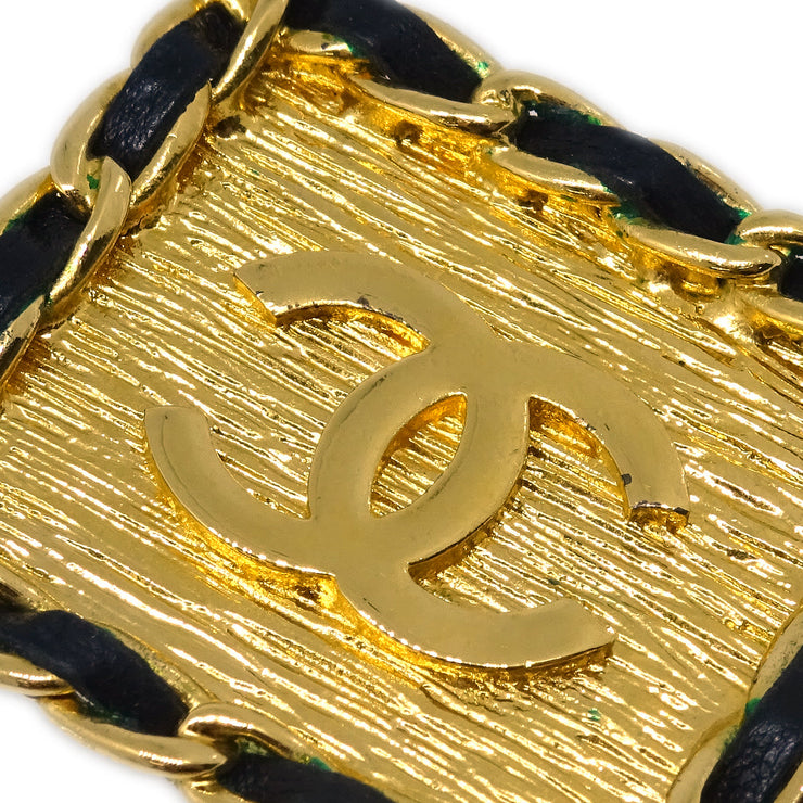 Chanel Square Earrings Clip-On Gold 26