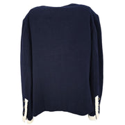 Chanel Collarless Jacket Navy 95C #44