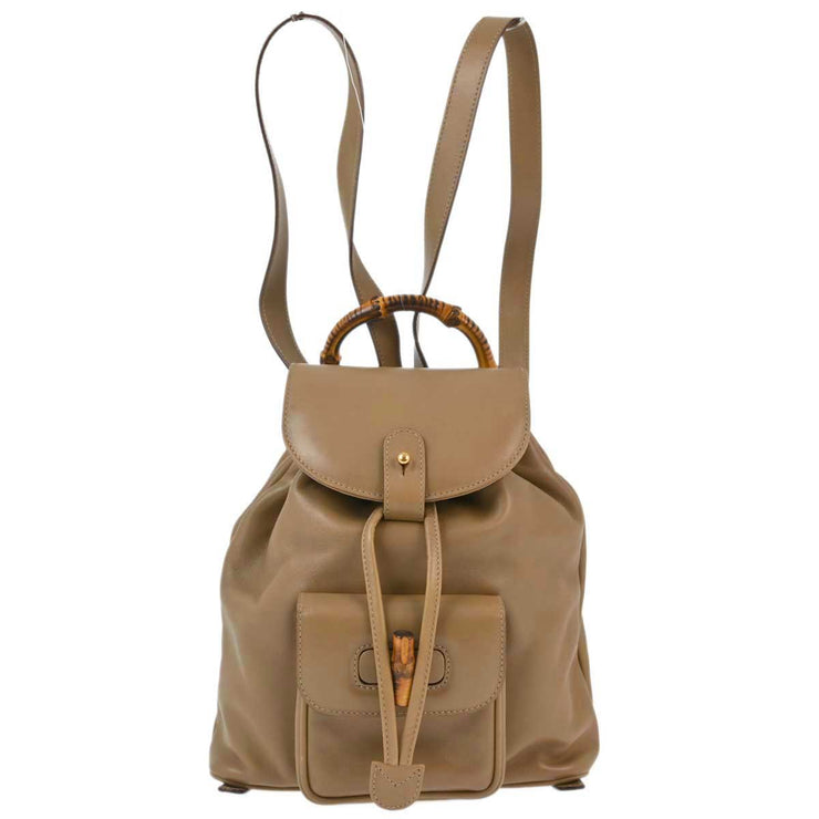 Gucci Brown Bamboo Backpack