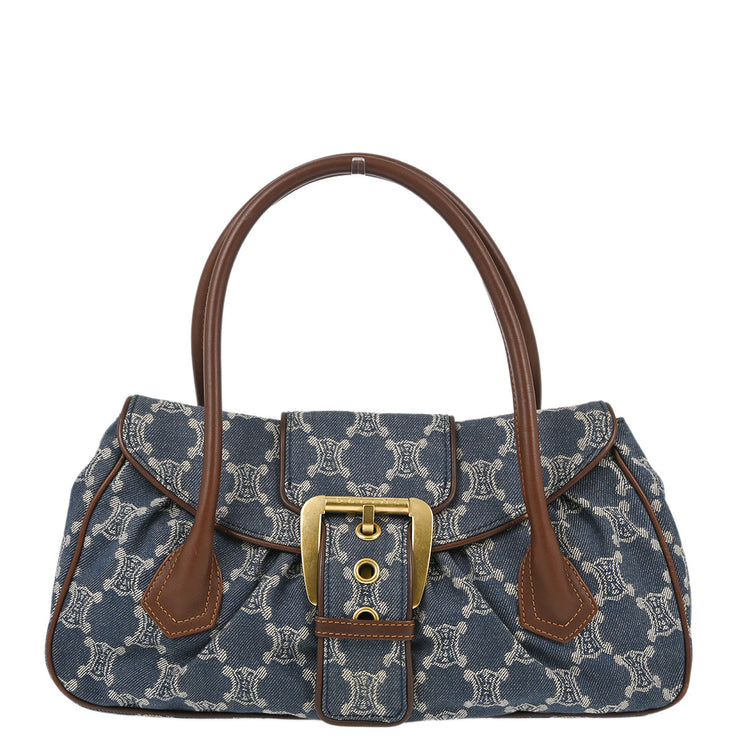 Celine Blue Denim Macadam Handbag