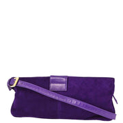 Fendi Purple Suede Baguette Shoulder Bag