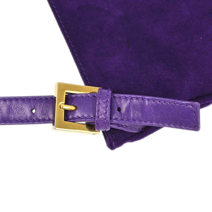 Fendi Purple Suede Baguette Shoulder Bag