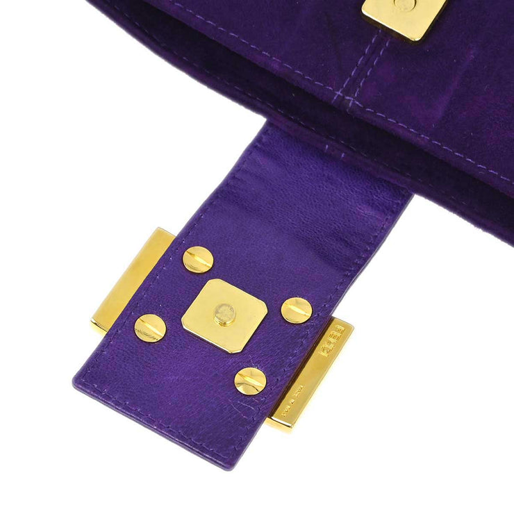 Fendi Purple Suede Baguette Shoulder Bag