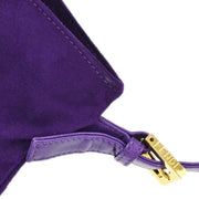 Fendi Purple Suede Baguette Shoulder Bag