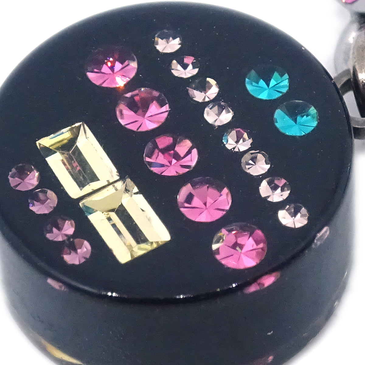 Chanel 2011 Dangle Earrings Rhinestones Black 11P