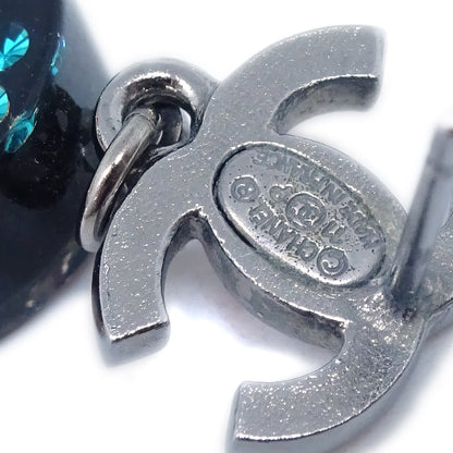 Chanel 2011 Dangle Earrings Rhinestones Black 11P