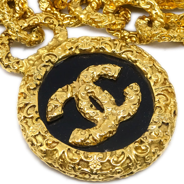 Chanel Chain Belt Gold Black 93A Small Good