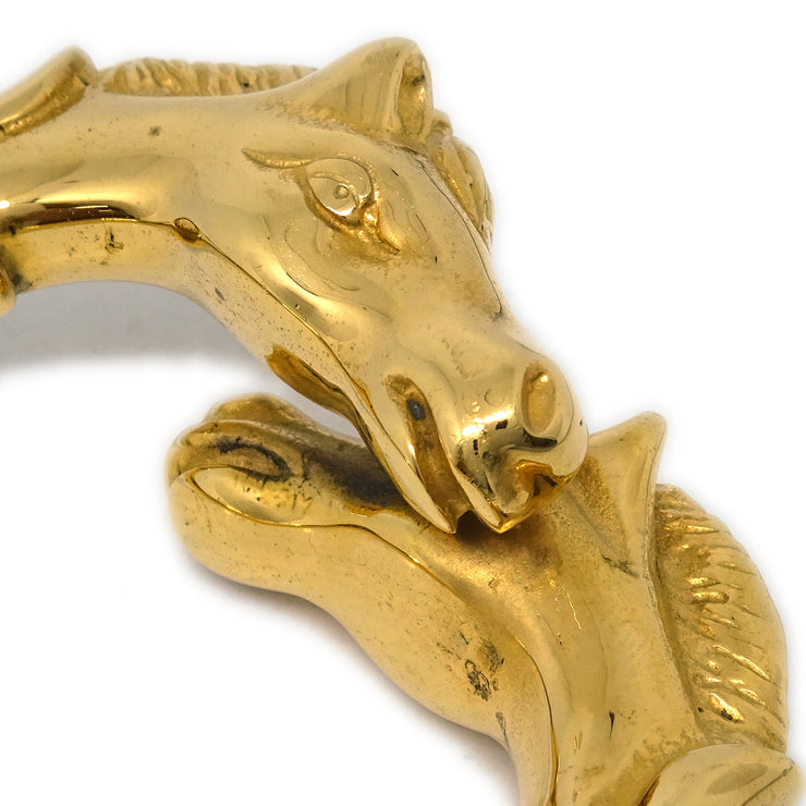 Hermes Tete de Cheval Horse Bangle Gold