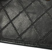 Chanel 1989-1991 Black Lambskin Bicolore Bifold Wallet