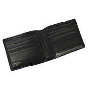 Chanel 1989-1991 Black Lambskin Bicolore Bifold Wallet