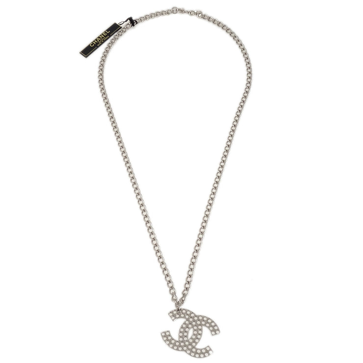 Chanel CC Chain Necklace Pendant Silver 03P