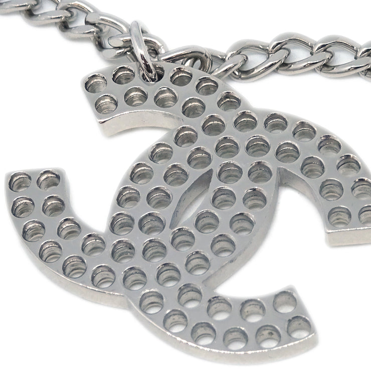 Chanel CC Chain Necklace Pendant Silver 03P