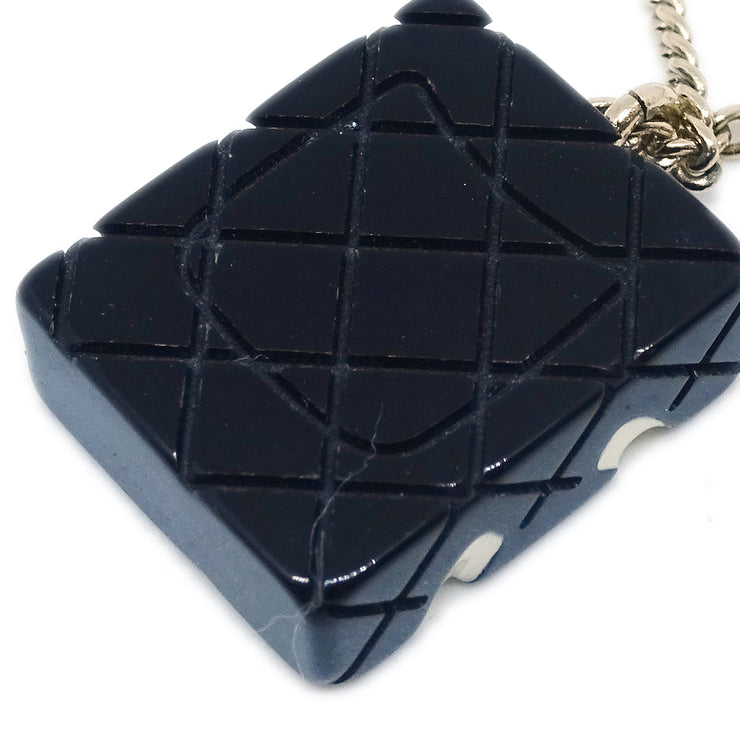 Chanel Cambon Ligne Chain Necklace Pendant Black 05C