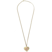 Chanel Heart Chain Pendant Necklace Gold 05P