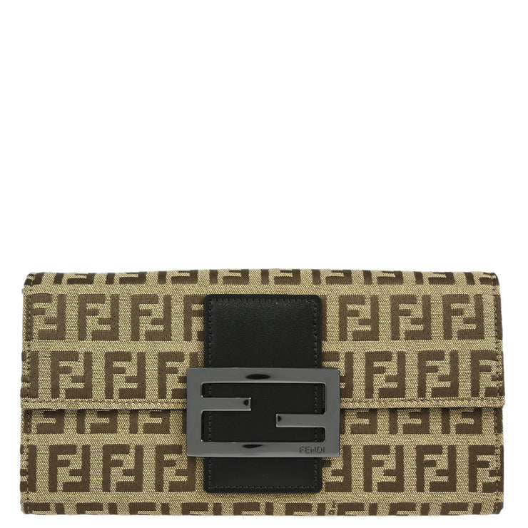 Fendi Brown Zucchino Wallet Purse