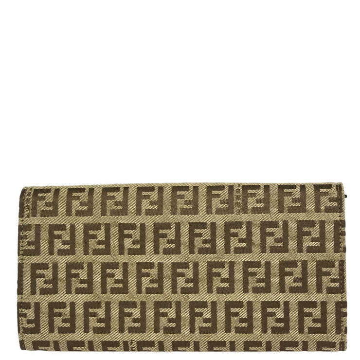 Fendi Brown Zucchino Wallet Purse