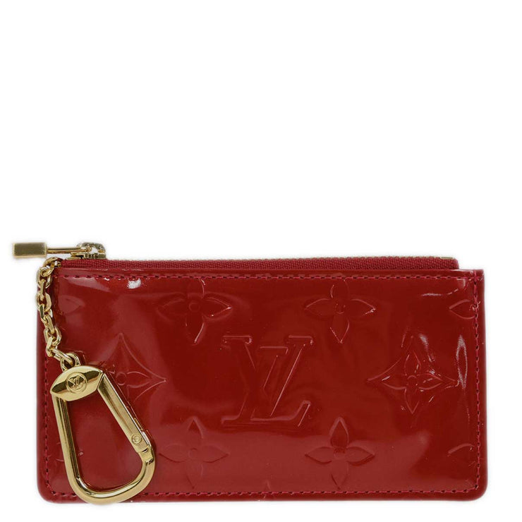 Louis Vuitton 2007 Red Vernis Pochette Cles Coin Purse M91977