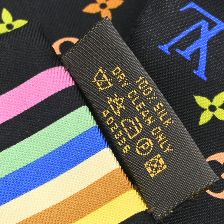 Louis Vuitton Black Monogram Multicolor Bandeau Scarf M71992 Small Good