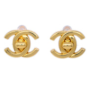 Chanel CC Turnlock Earrings Clip-On Gold Small 96P