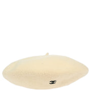 Chanel Ivory Hat Beret 98P Small Good #57