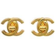 Chanel CC Turnlock Earrings Clip-On Gold Large 95A