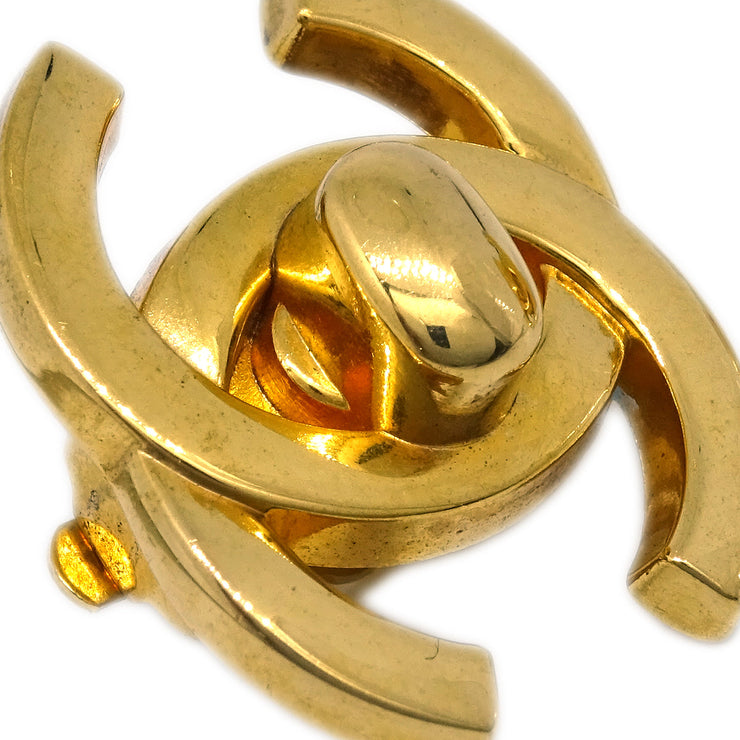 Chanel CC Turnlock Earrings Clip-On Gold Large 95A