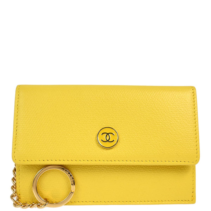 Chanel 2004-2005 Yellow Caviar Coin Purse Wallet