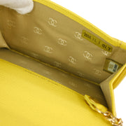 Chanel 2004-2005 Yellow Caviar Coin Purse Wallet