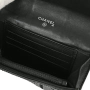 Chanel 2006-2008 Black Lambskin Icon Bifold Wallet Purse