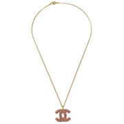 Chanel CC Chain Pendant Necklace Rhinestone Gold 02P