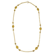 Chanel Gold Chain Necklace Rhinestone