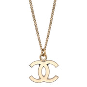 Chanel CC Chain Necklace Gold White 07V