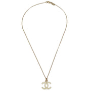 Chanel CC Chain Necklace Gold White 07V