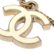 Chanel CC Chain Necklace Gold White 07V