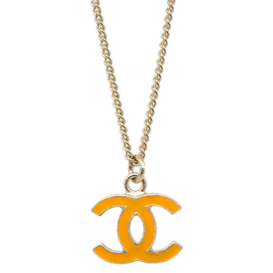 Chanel Gold Orange CC Pendant Necklace 08C