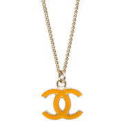 Chanel Gold Orange CC Pendant Necklace 08C