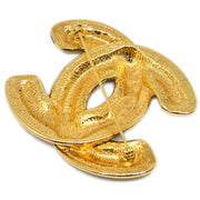 Chanel Quilted CC Brooch Pin Large Gold 1152