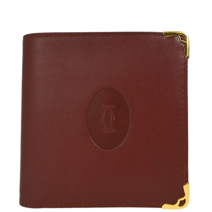 Cartier Bifold Wallet Purse Bordeaux