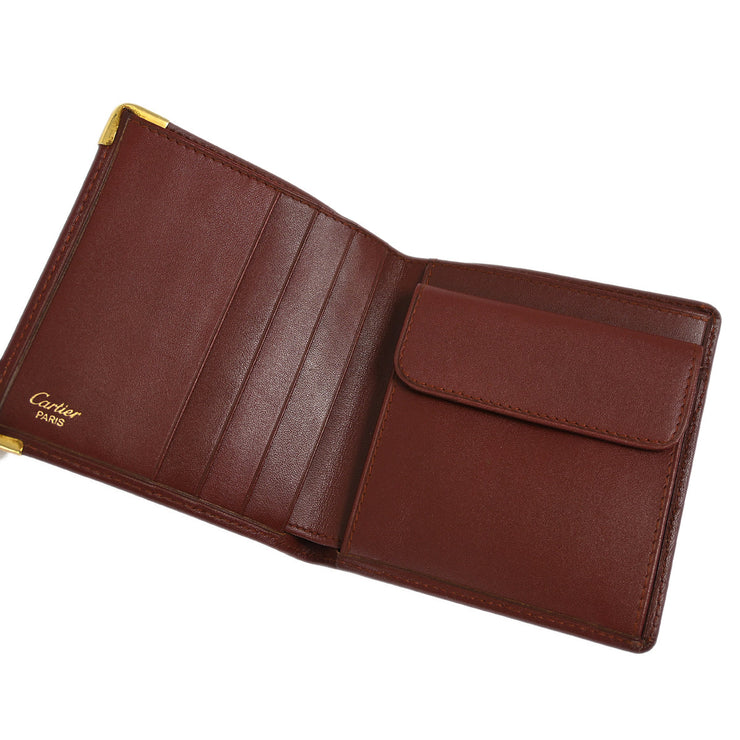 Cartier Bifold Wallet Purse Bordeaux