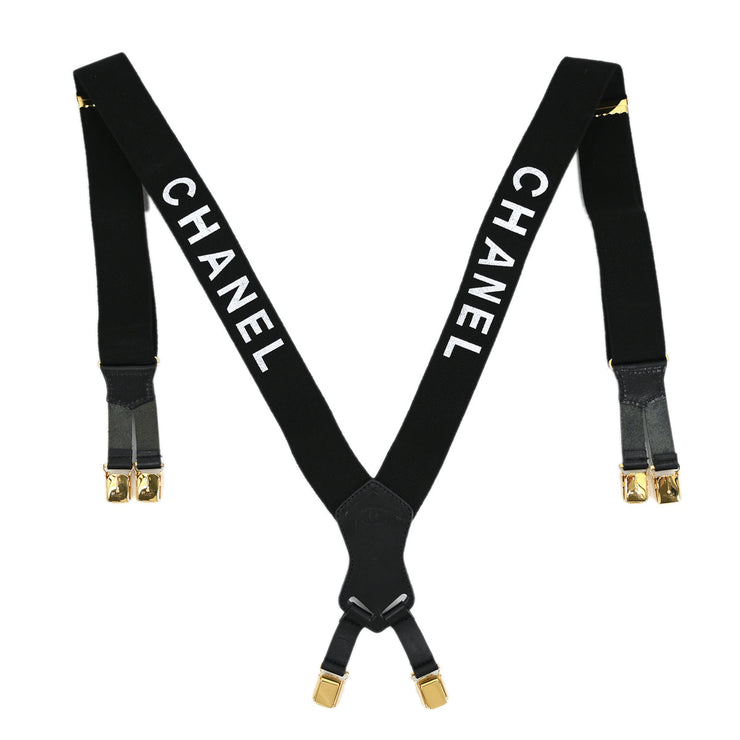 Chanel Suspenders Black Small Good