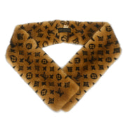 Louis Vuitton Brown Fur Monogram Echarpe Stole Shawl M78744 Small Good